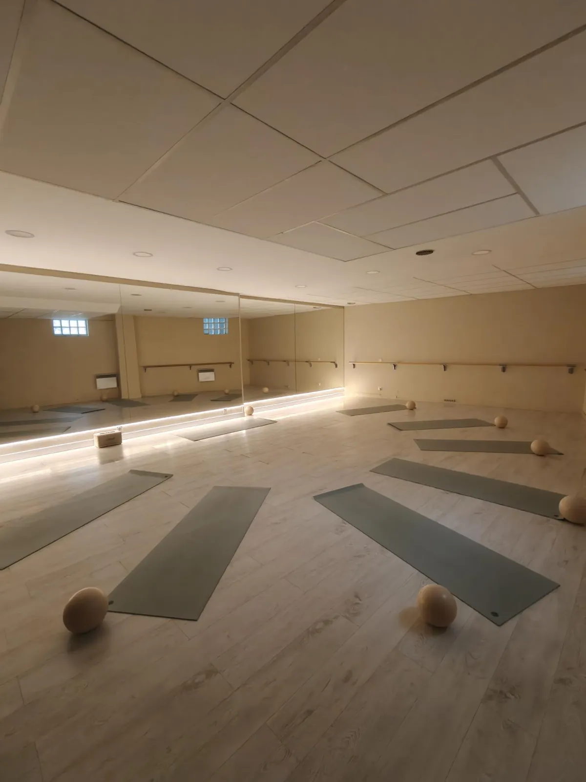 Salle du Studio Perché à Vincennes : parquet, miroirs et barres de danse, disponible à la location